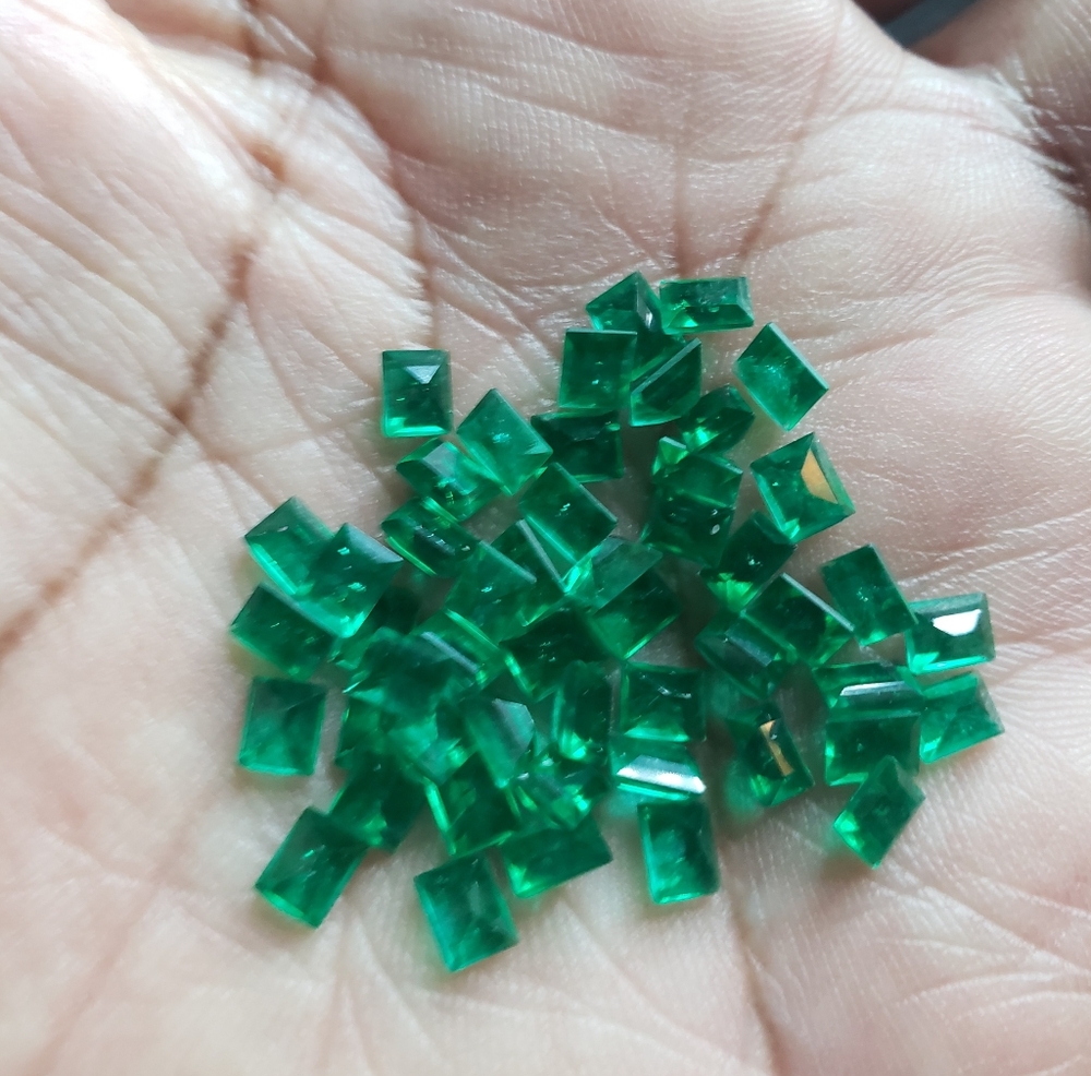 Square Cut Green Gemstones